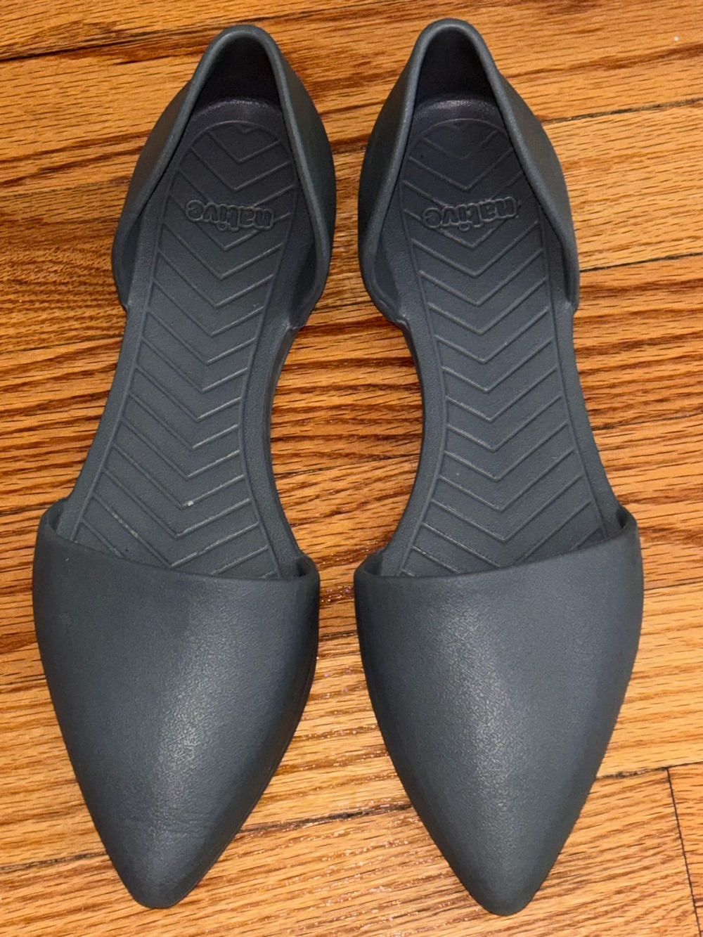 Native Branch Dark Gray Pointed Toe D’Orsay EVA Flats Lightweight Comfort Shoes